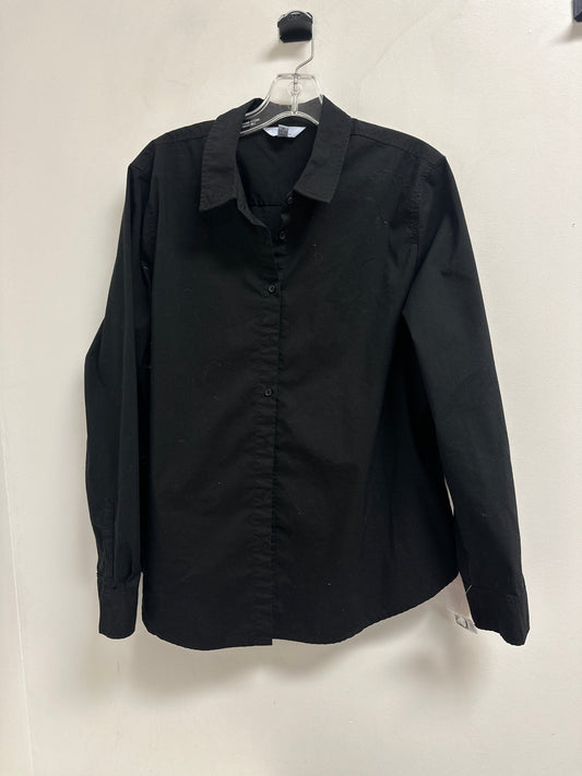 Blouse Long Sleeve By Time And Tru In Black, Size: Xl