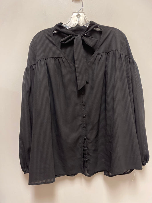 Blouse Long Sleeve By Time And Tru In Black, Size: 3x