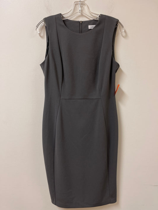 Dress Casual Midi By Calvin Klein In Grey, Size: M