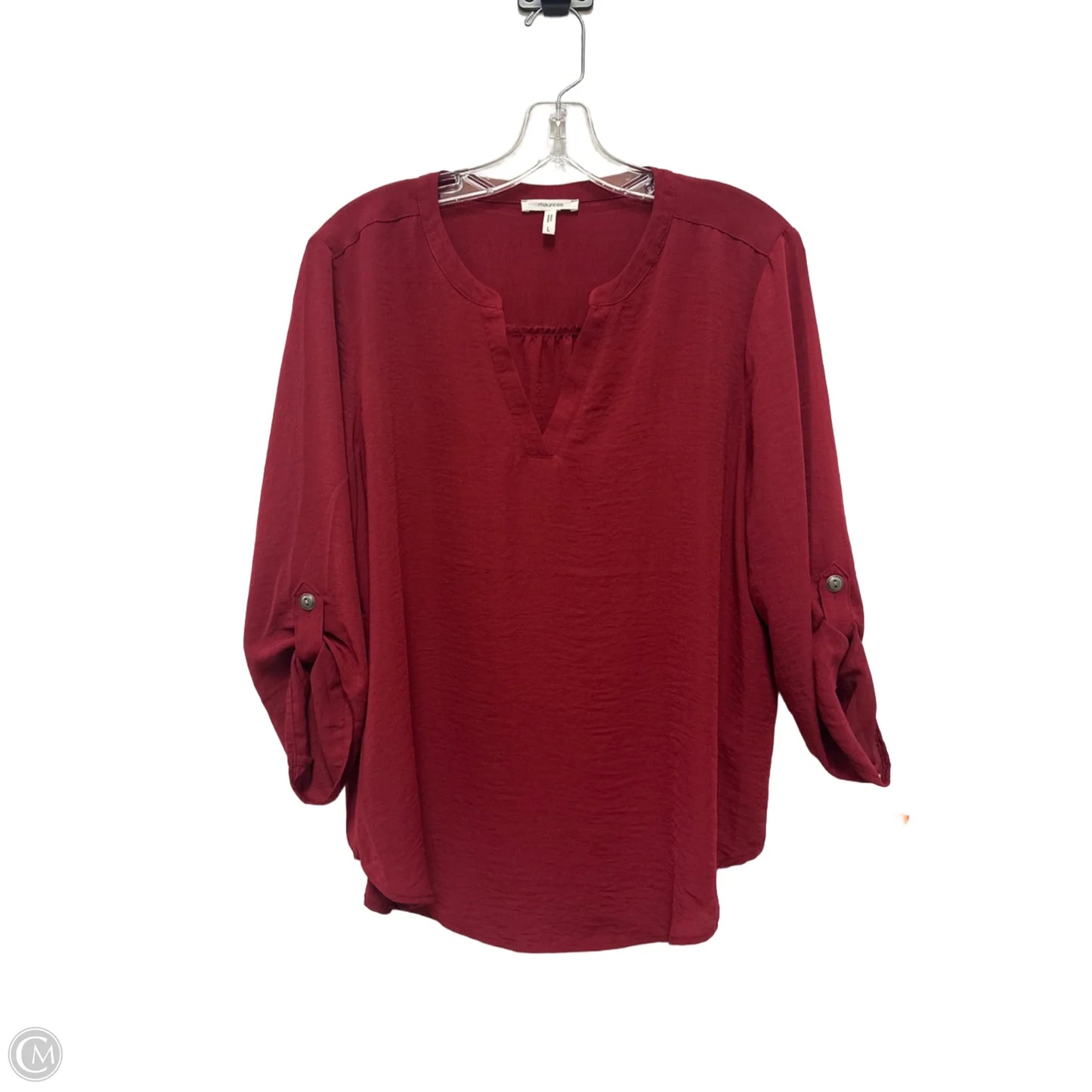 Top Long Sleeve By Maurices In Red, Size: L