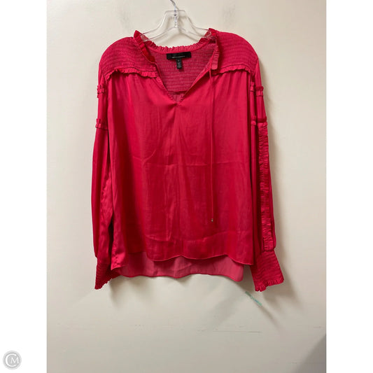 Top Long Sleeve By White House Black Market In Pink, Size: L