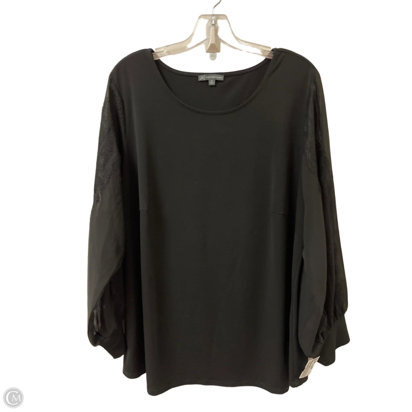 Top Long Sleeve By Adrianna Papell In Black, Size: 2x