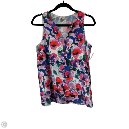 Top Sleeveless By Cremieux In Floral Print, Size: S