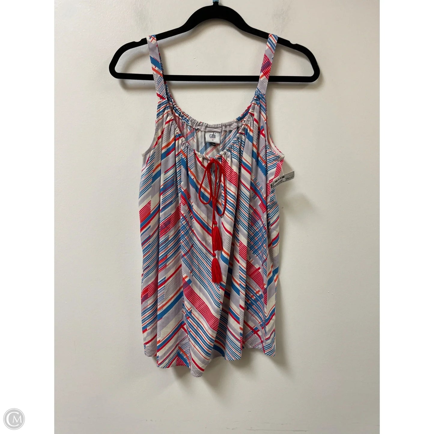 Top Sleeveless By Cabi In Blue & Red, Size: M
