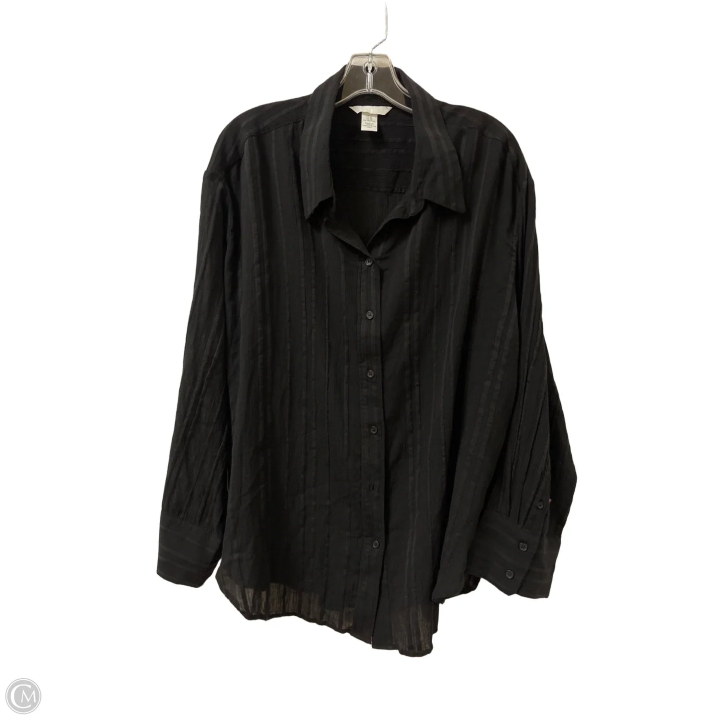 Blouse Long Sleeve By H&m In Black, Size: Xl