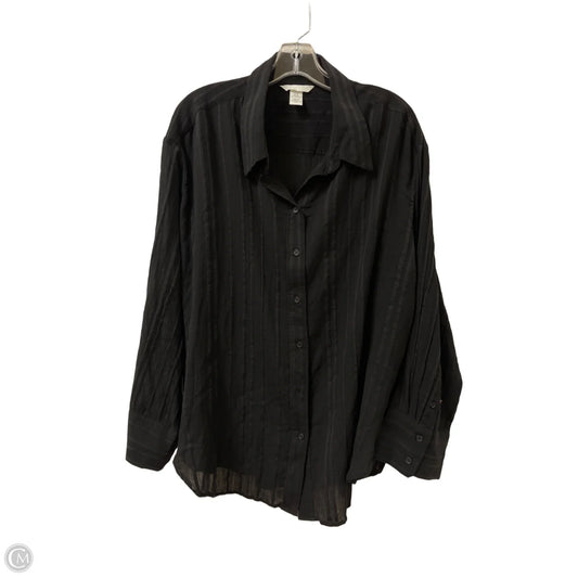 Blouse Long Sleeve By H&m In Black, Size: Xl