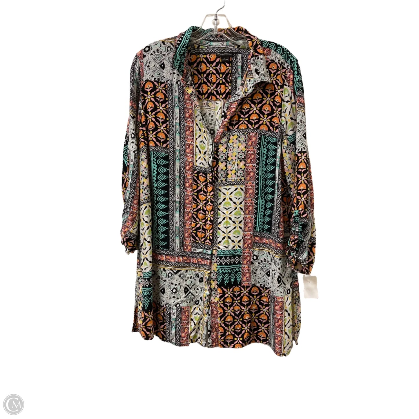 Blouse Long Sleeve By New Directions In Multi-colored, Size: L
