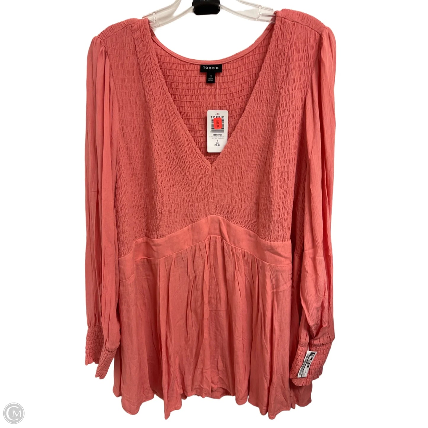 Top Long Sleeve By Torrid In Coral, Size: 3x