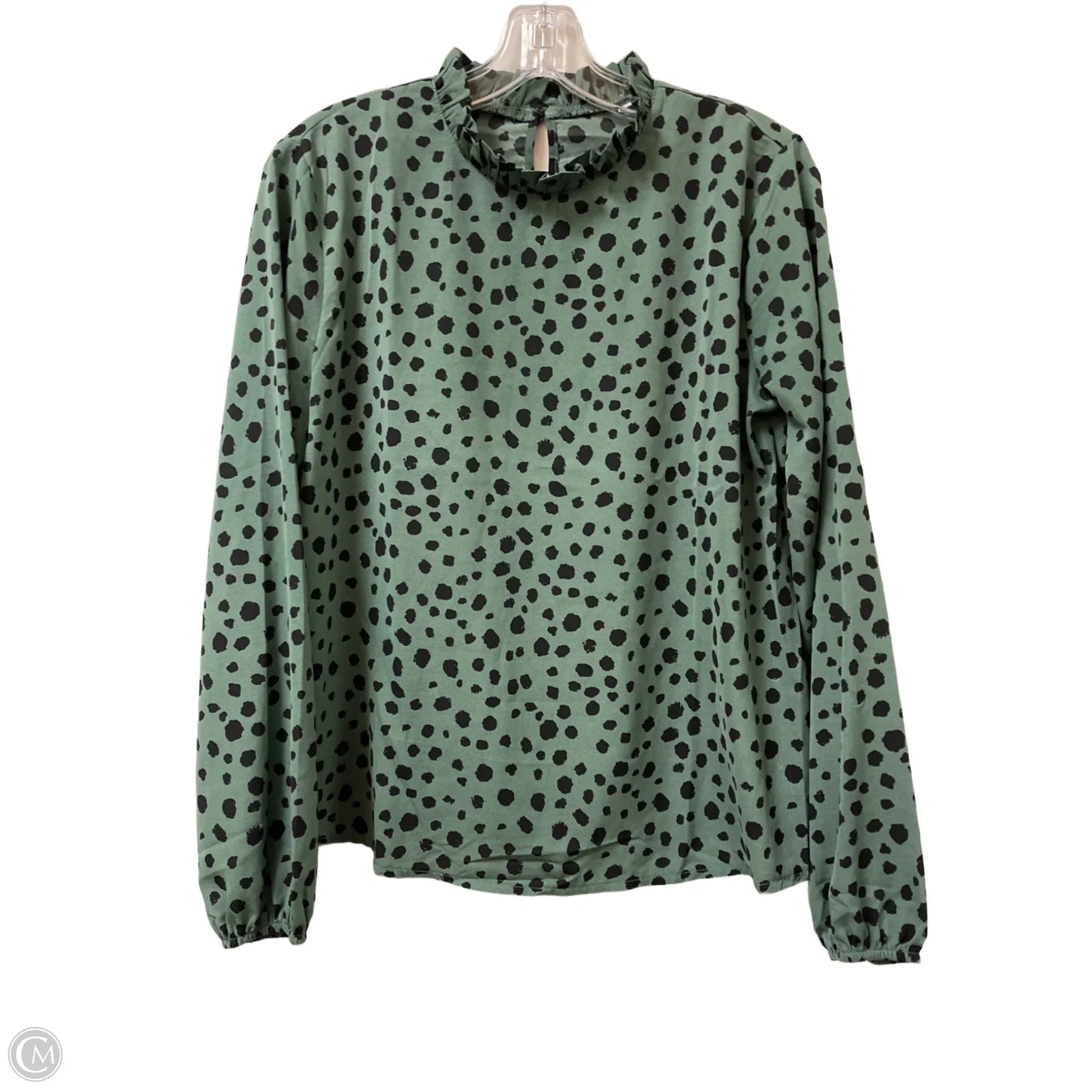 Top Long Sleeve By Shein In Black & Green, Size: S