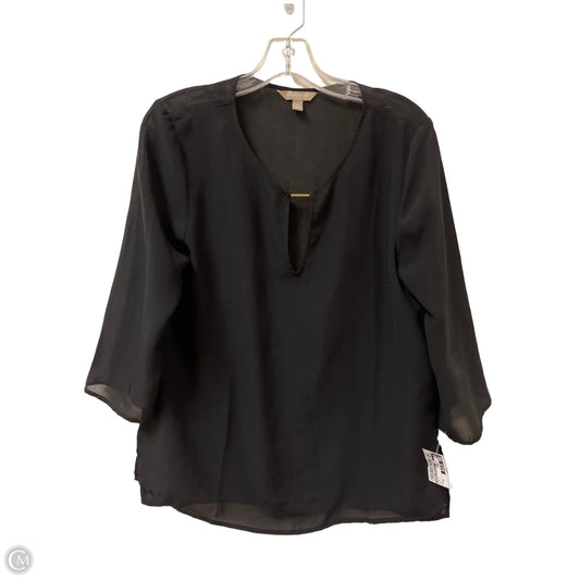 Top Long Sleeve By Banana Republic In Black, Size: Mp