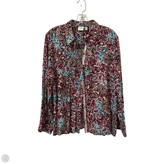 Blouse Long Sleeve By Rafaella In Floral Print, Size: Xl