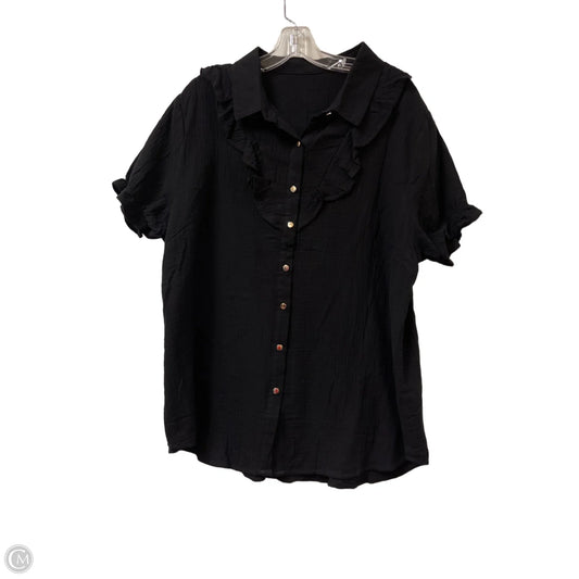 Blouse Short Sleeve By Clothes Mentor In Black, Size: 2x