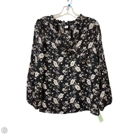 Top Long Sleeve By Old Navy In Black & Grey, Size: M