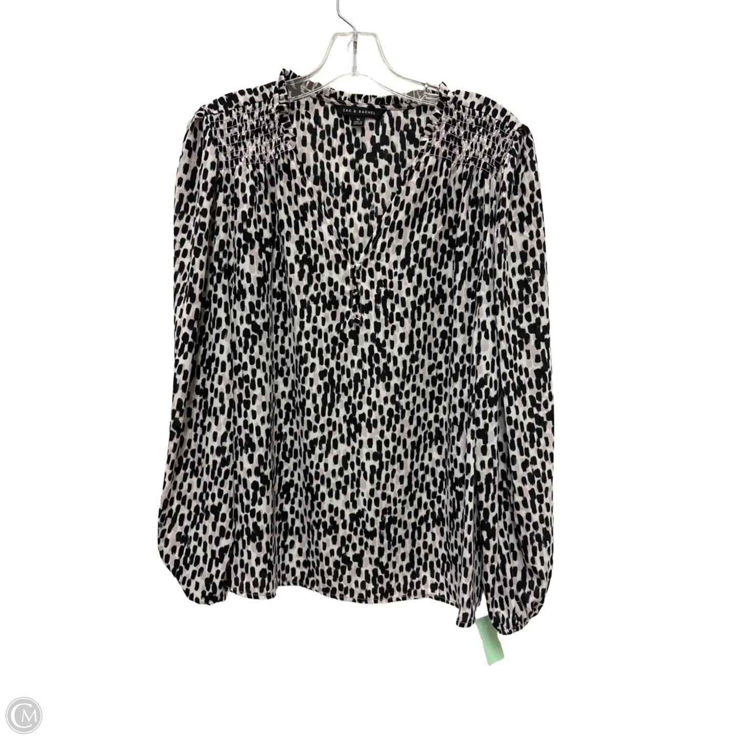 Top Long Sleeve By Zac And Rachel In Black & White, Size: Xl