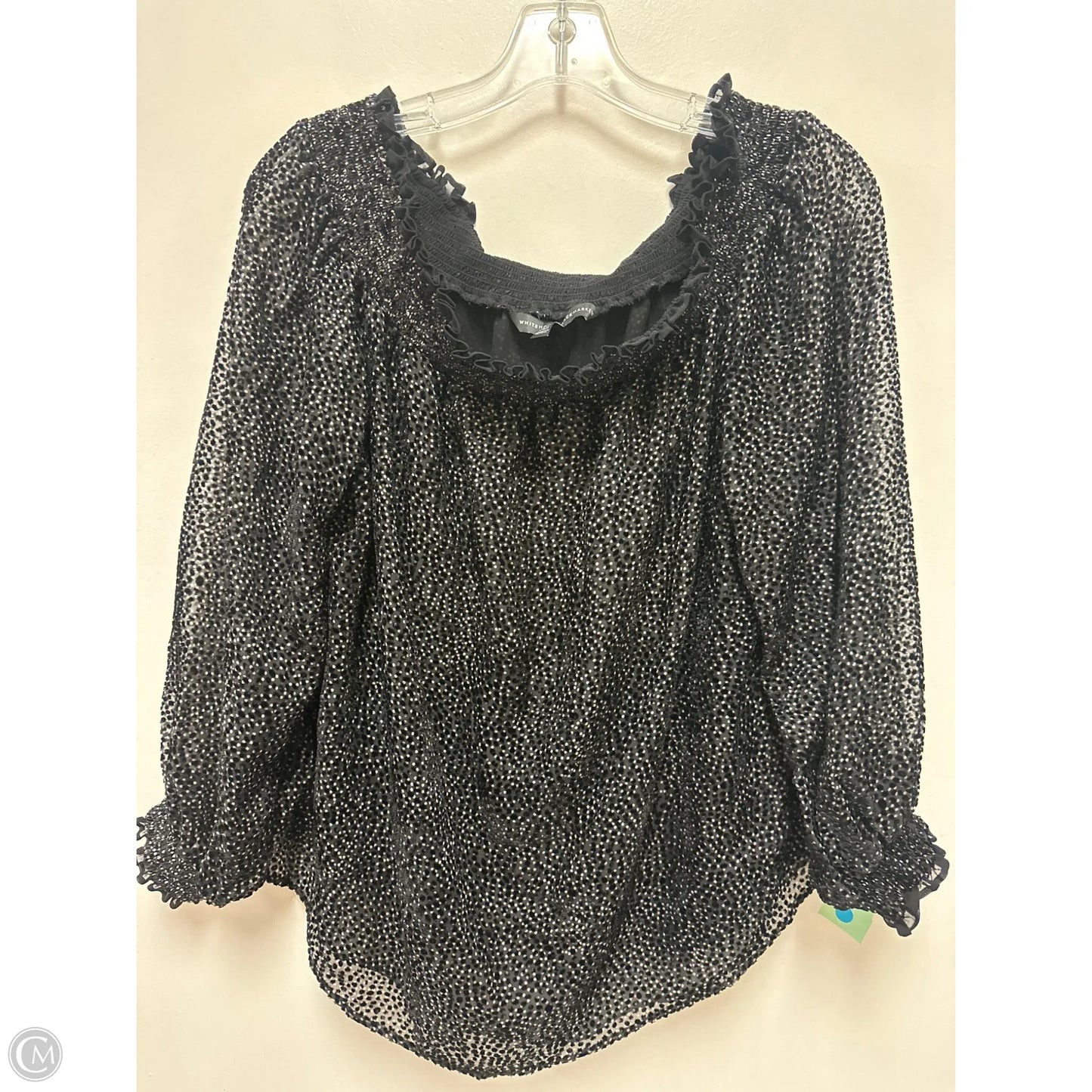 Top Long Sleeve By White House Black Market In Black & Cream, Size: Xl