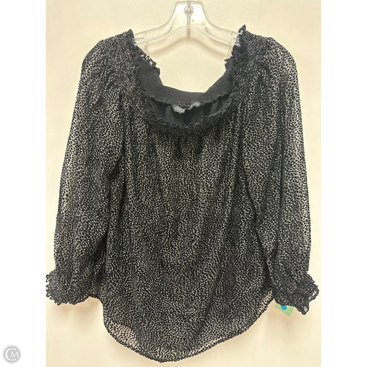 Top Long Sleeve By White House Black Market In Black & Cream, Size: Xl