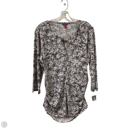 Top Long Sleeve By Vince Camuto In Black & Pink, Size: Xl