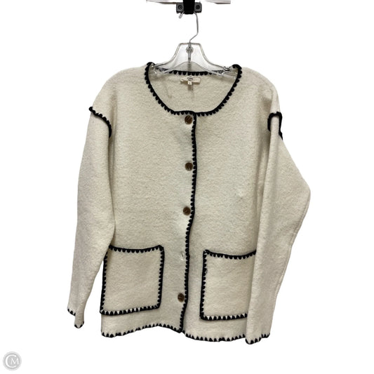 Sweater Cardigan By Entro In Black & White, Size: S