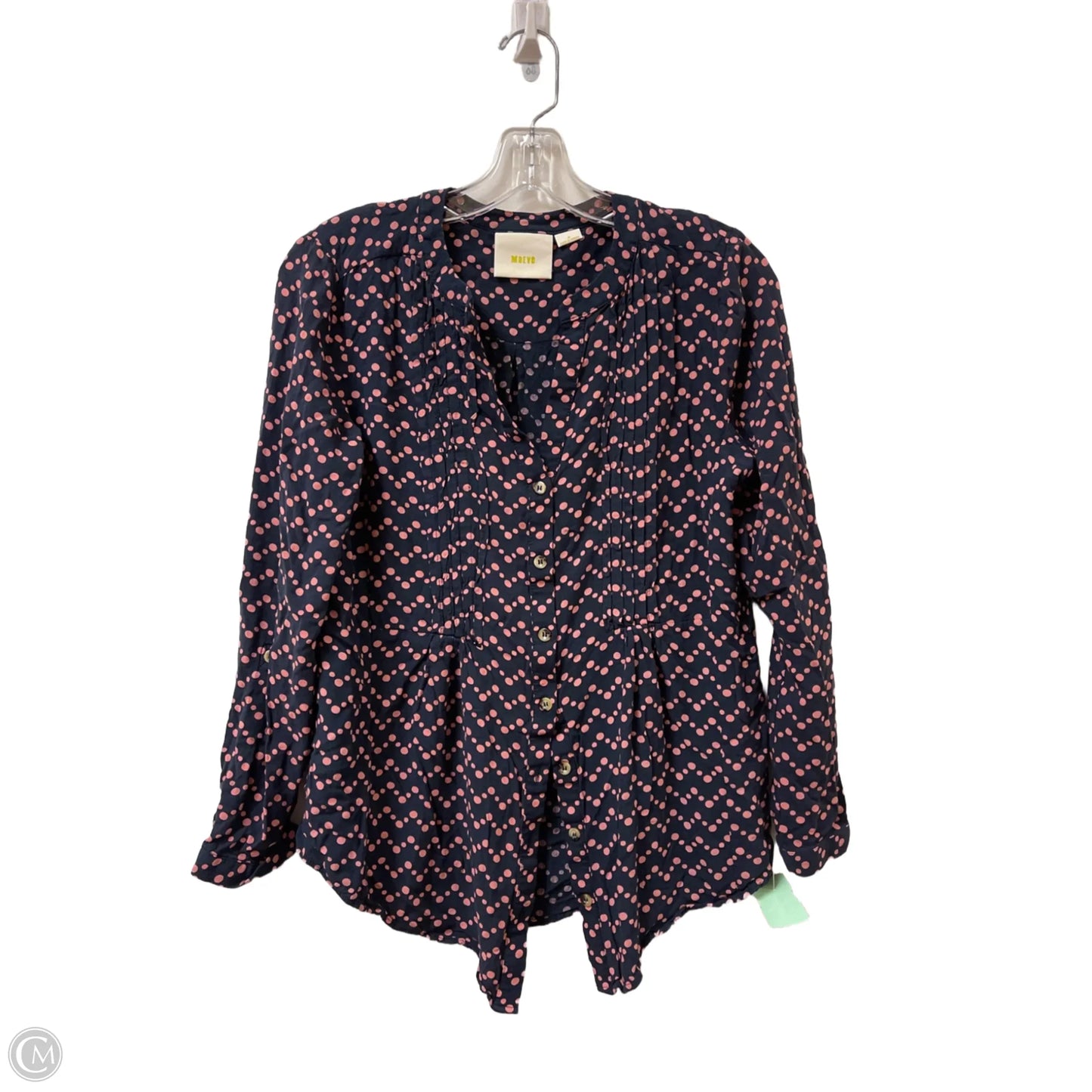 Top Long Sleeve By Maeve In Blue & Pink, Size: M