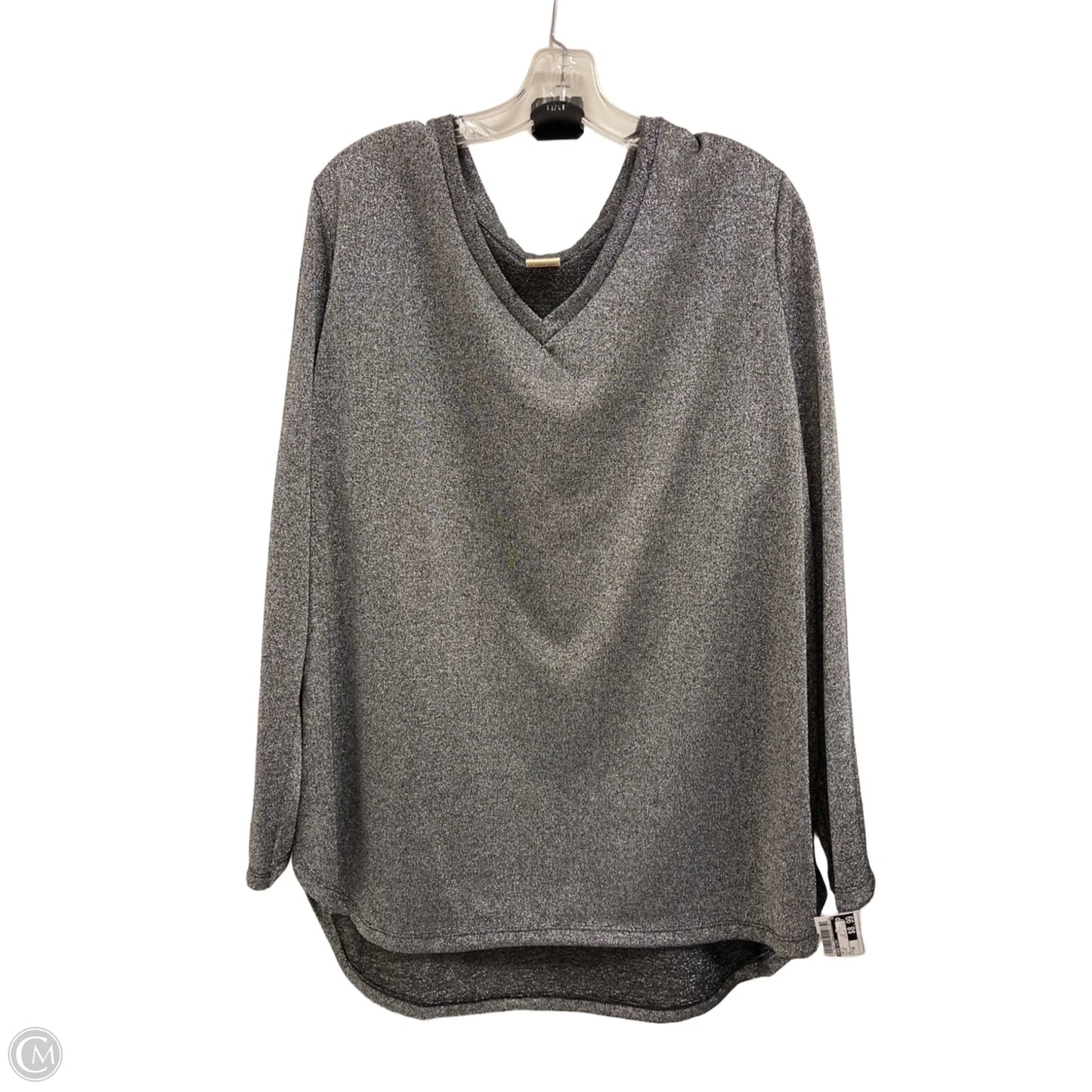 Top Long Sleeve By Faded Glory In Silver, Size: 3x