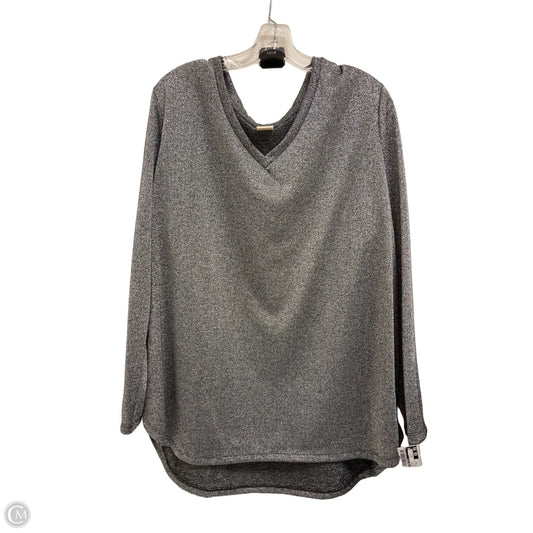 Top Long Sleeve By Faded Glory In Silver, Size: 3x
