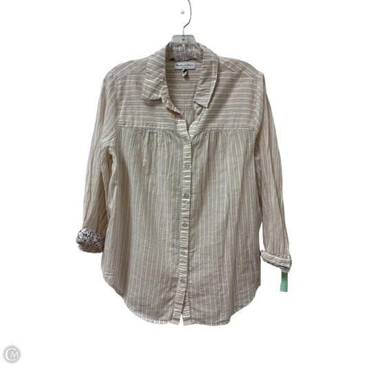 Blouse Long Sleeve By Michael Stars In Cream, Size: M