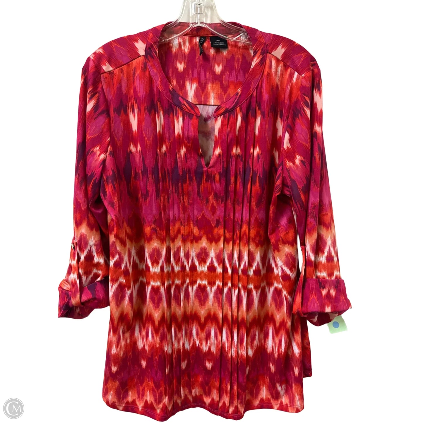 Top Long Sleeve By New Directions In Pink & Red, Size: Xlp