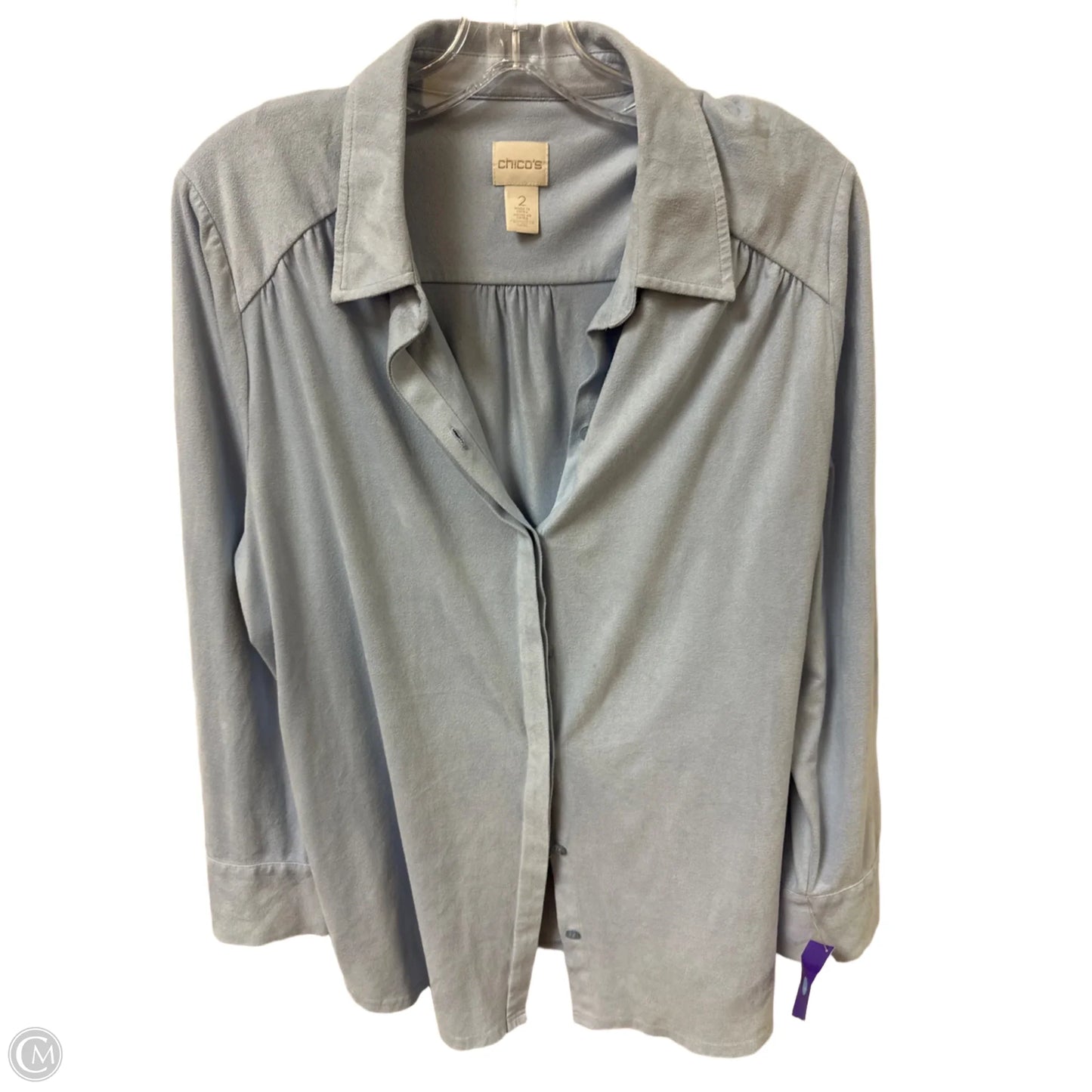 Blouse Long Sleeve By Chicos In Blue, Size: L