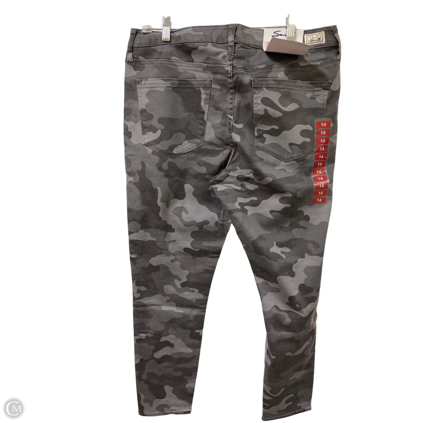 Jeans Skinny By Seven 7 In Camouflage Print, Size: 14