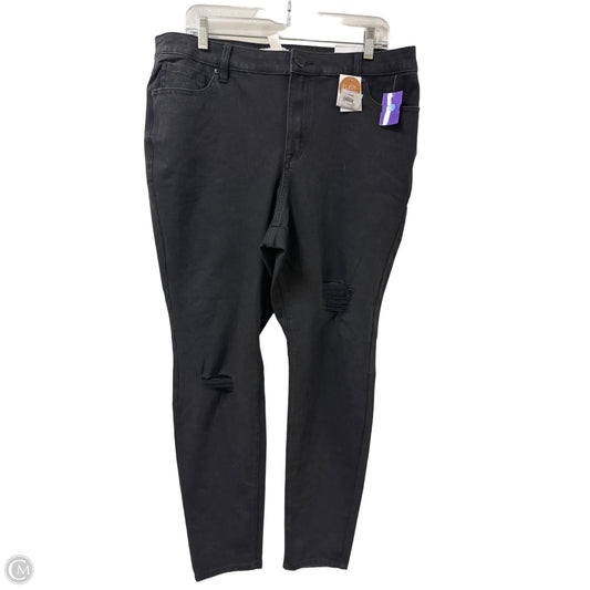 Jeans Skinny By Lane Bryant In Black Denim, Size: 16