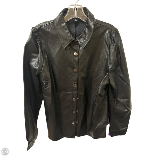 Jacket Shirt By Haute Monde In Black, Size: Xl