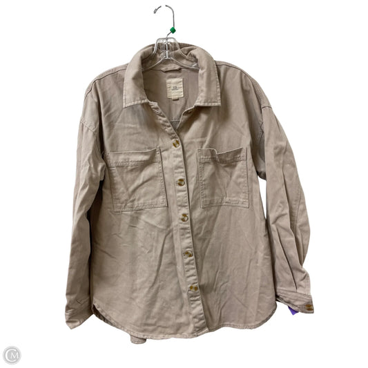 Jacket Denim By Thread And Supply In Cream Denim, Size: M
