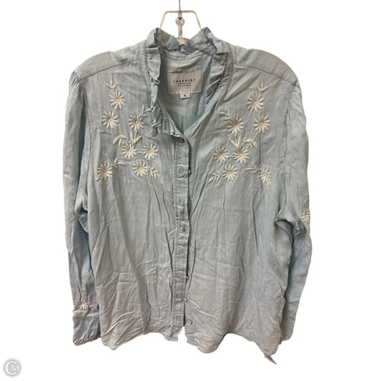 Blouse Long Sleeve By Cma In Blue & Brown, Size: Xl