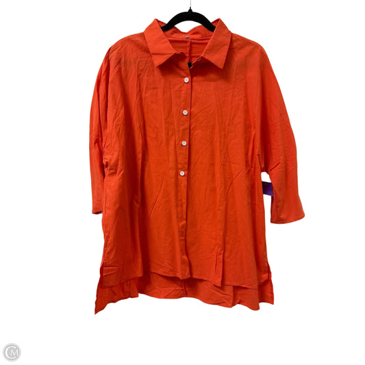 Blouse Long Sleeve By Clothes Mentor In Orange, Size: 2x