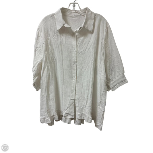 Blouse Long Sleeve By Clothes Mentor In White, Size: 3x