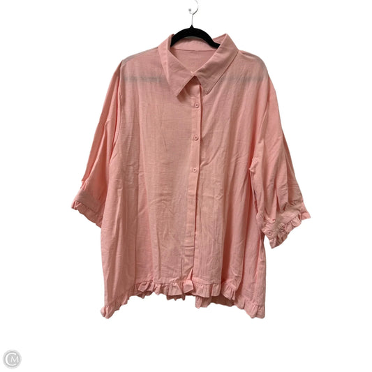 Blouse Short Sleeve By Clothes Mentor In Pink, Size: 2x