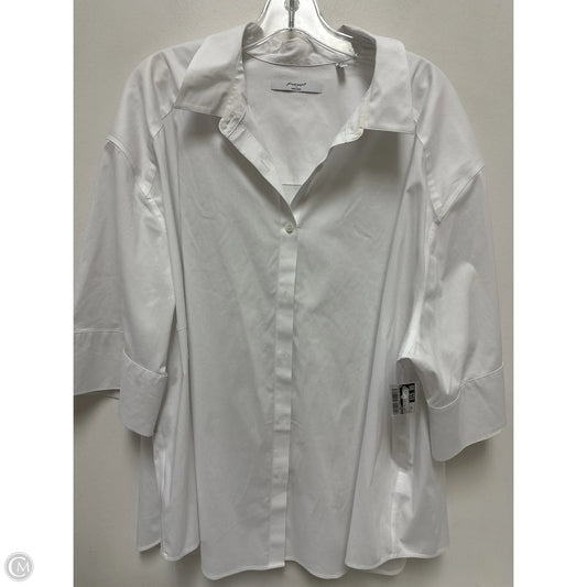Blouse Short Sleeve By Foxcroft  Size: 2x