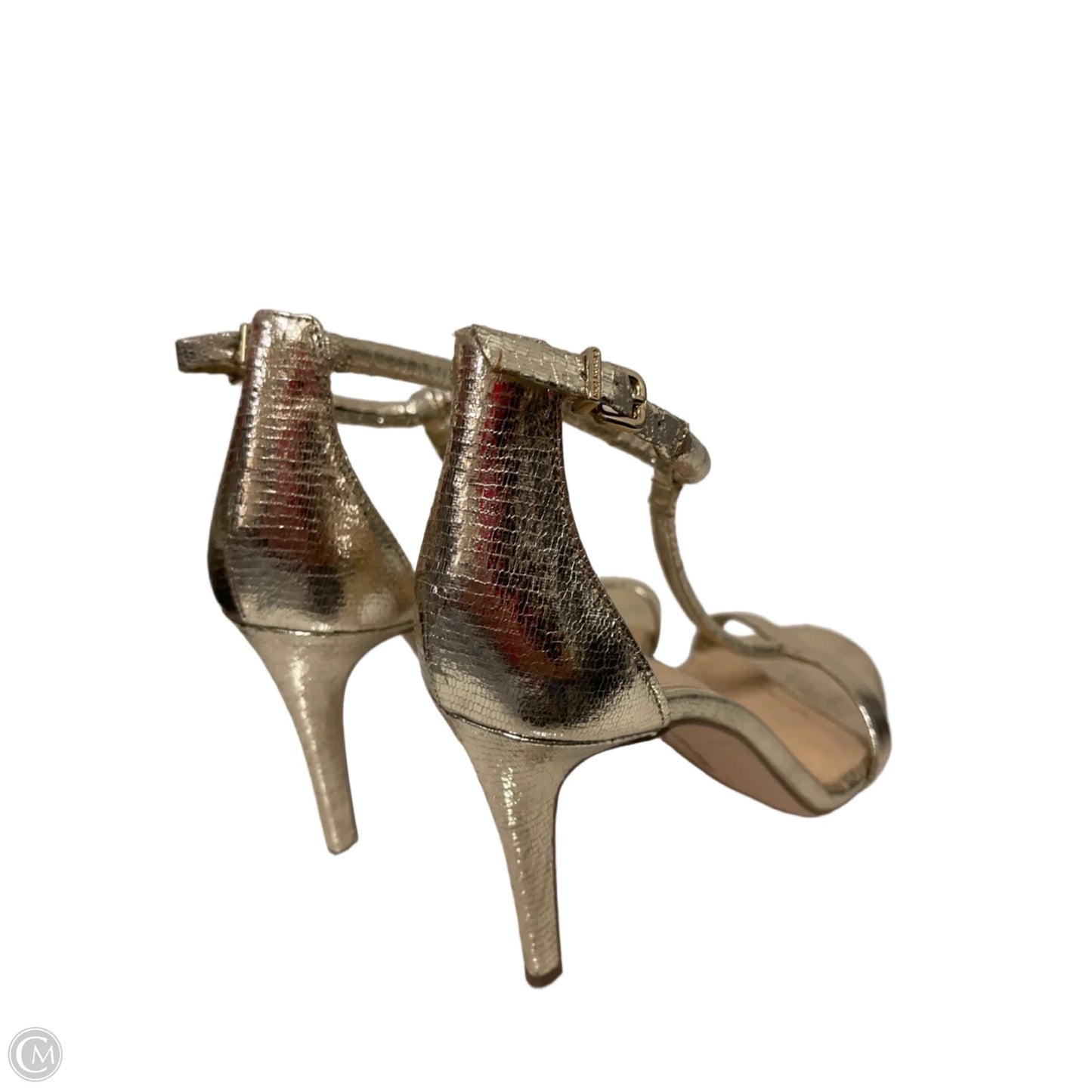Sandals Heels Stiletto By Gianni Bini In Gold, Size: 9.5