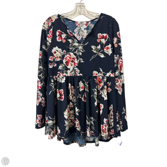 Top Long Sleeve By White Birch In Navy, Size: S