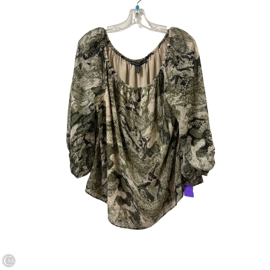 Top Long Sleeve By White House Black Market In Snakeskin Print, Size: Xl