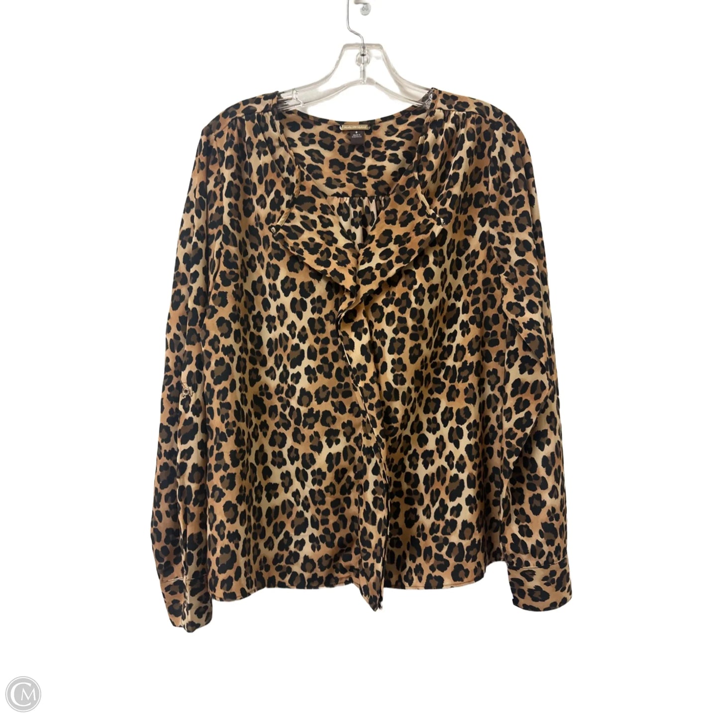 Top Long Sleeve By Dana Buchman In Animal Print, Size: M