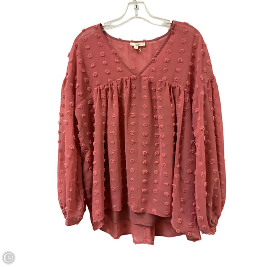 Top Long Sleeve By Entro In Pink, Size: S
