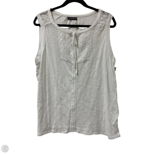 Top Sleeveless By Rafaella In White, Size: L