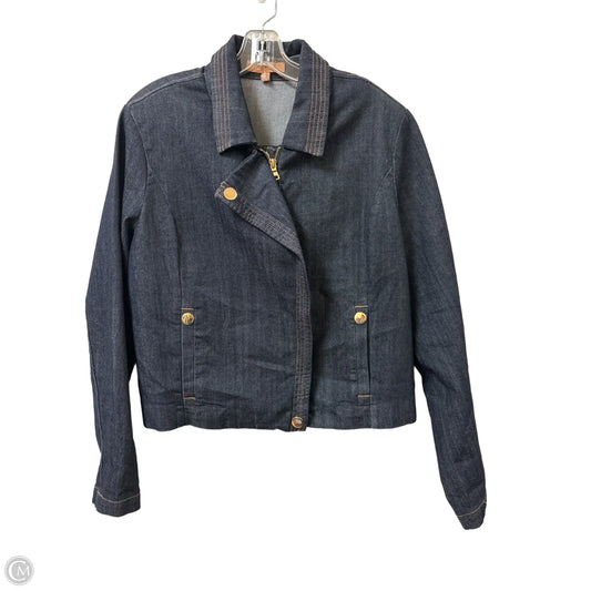 Jacket Denim By Ellen Tracy In Blue Red & White, Size: Xl