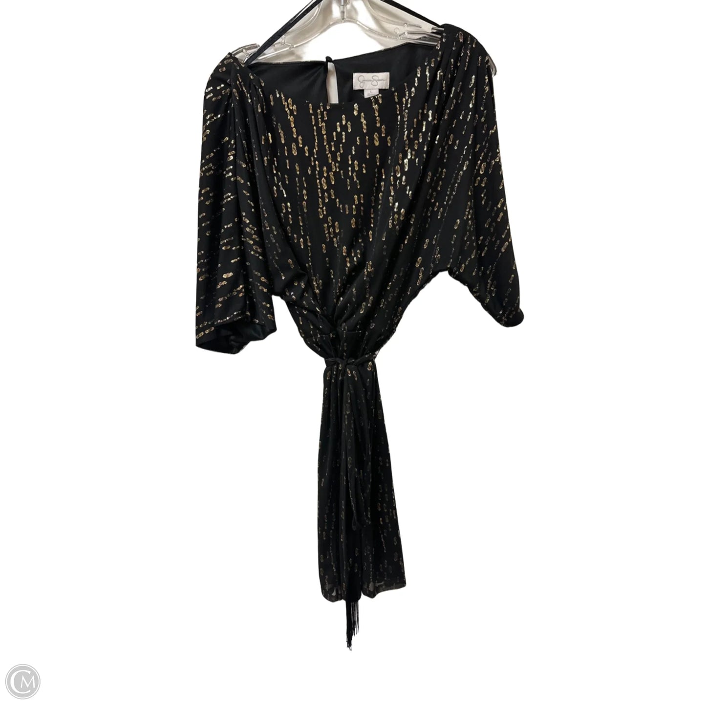 Dress Casual Short By Jessica Simpson In Black & Gold, Size: L