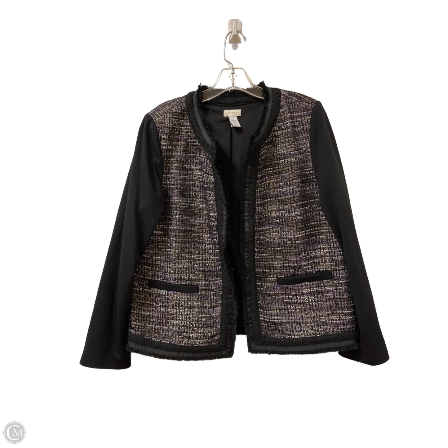 Blazer By Chicos In Black & Purple, Size: M