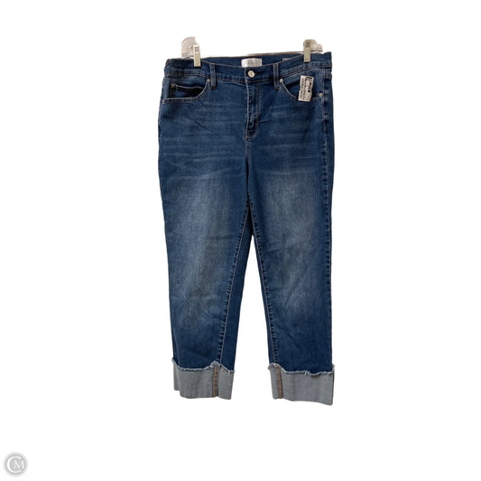 Jeans Cropped By Nicole By Nicole Miller In Blue Denim, Size: 12