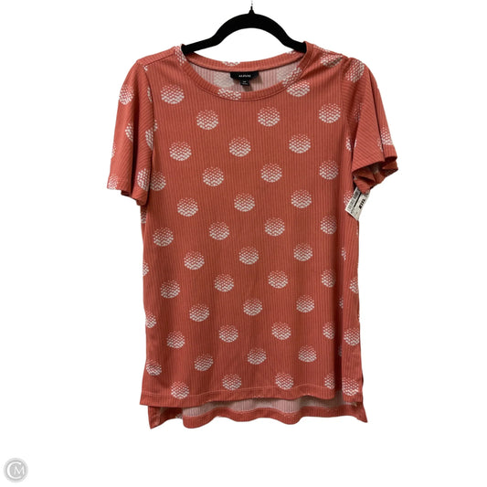 Top Short Sleeve By Alfani In Pink & White, Size: Mp
