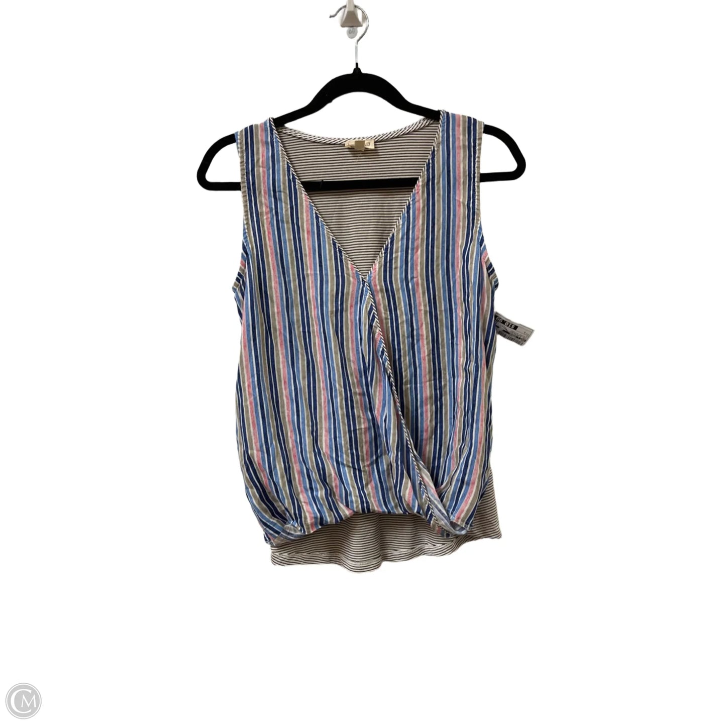 Top Sleeveless By Hem & Thread In Striped Pattern, Size: S