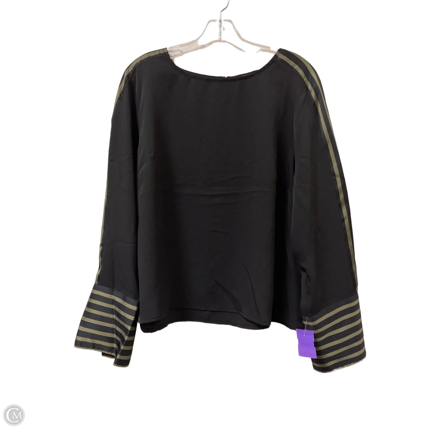 Top Long Sleeve By Vince Camuto In Black & Green, Size: Xl